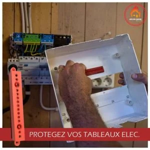 protection d'un tableau électrique avec une barrette extincteur