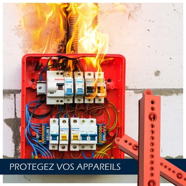 Un tableau électrique en flamme non protégée